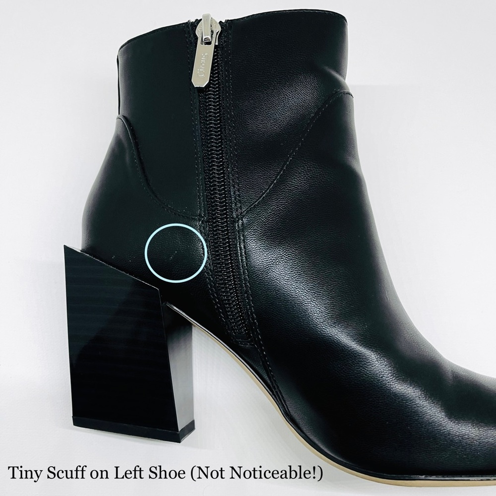 CIRCUS BY SAM EDELMAN — WOMENS ANKLE BOOTS FAUX LEATHER BLOCK HEEL, BLACK, US 7 - Picture 9 of 10